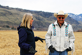 Southern Interior program director Barbara Pryce and Jimmy Pendergraft at Osoyoos Oxbows (Photo by Tim Feeney)