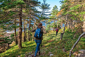 Hikers at Freshwater Bay, NL (Photo by NCC) 