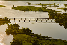 Aerial photo of the Hochelaga Archipelago islands at dawn (Photo by Patrice Bériault)