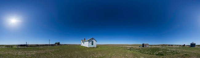 Panorama showing visitor centre a OMB (Photo by Alan Dyer)