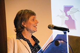 Suzanne Marechal presenting at NatureTalks (Photo by NCC)