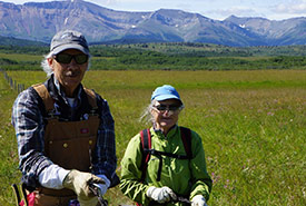 Errol and Pat Smith at windy Waterton (Photo by NCC)
