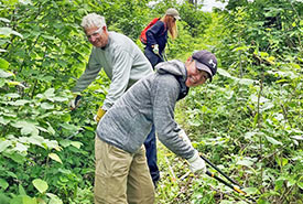Volunteers clearing a trail (Photo by NCC)