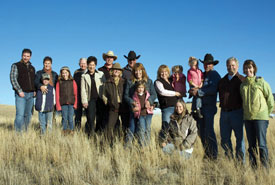 The Frolek family with NCC staff on Frolek Ranch Conservation Area (Photo by NCC)