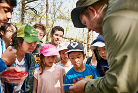 Students from Adrienne Clarkson Public School spend a day exploring NCC's Goldie Feldman Nature Reserve in Ontario (Photo by Sandy Nicholson Photography)