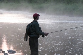 Man fishing in New Brunswick (Photo by NCC)