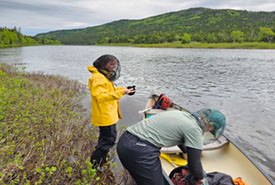 Preparing the canoe, NL (Photo by Piers Evans/ NCC staff)