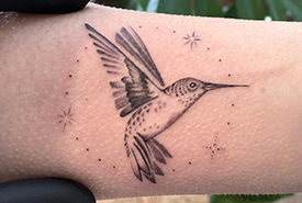 Hummingbird tattoo (Photo courtesy of Allison Tait)