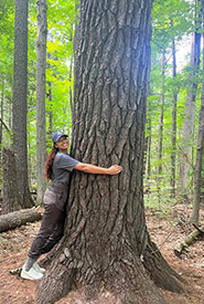 Misha Golin hugging a tree (Photo by NCC)