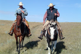Riding horses at Old Man on His Back Ranch (Phto by Bob Santo)